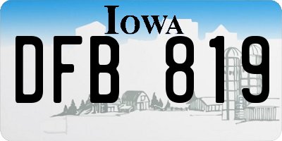 IA license plate DFB819
