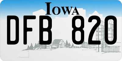 IA license plate DFB820