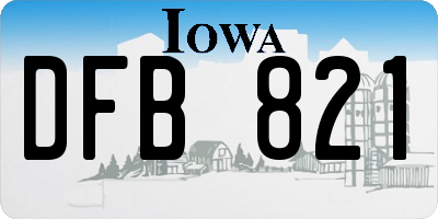 IA license plate DFB821