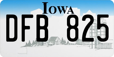 IA license plate DFB825