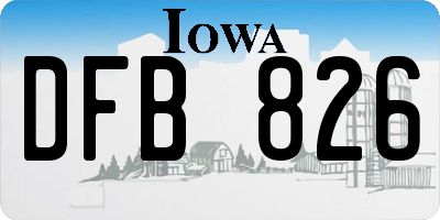 IA license plate DFB826
