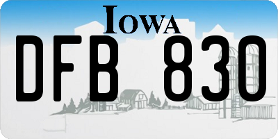 IA license plate DFB830