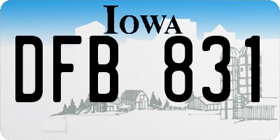 IA license plate DFB831