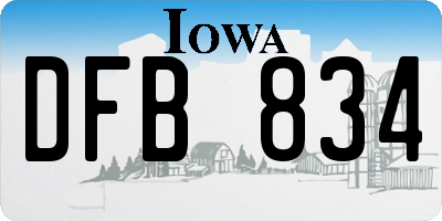 IA license plate DFB834