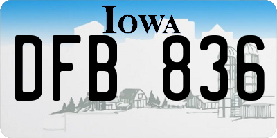 IA license plate DFB836