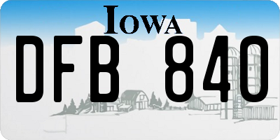 IA license plate DFB840