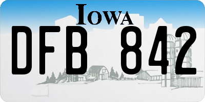 IA license plate DFB842