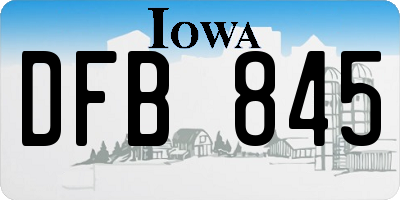 IA license plate DFB845