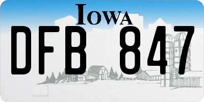 IA license plate DFB847