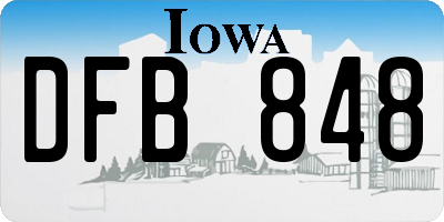 IA license plate DFB848