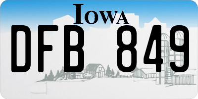 IA license plate DFB849