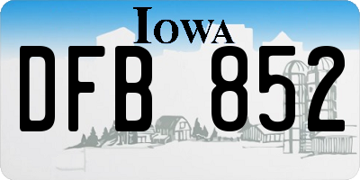 IA license plate DFB852