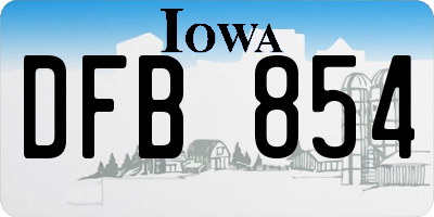 IA license plate DFB854