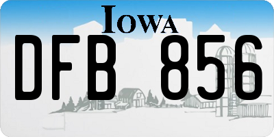 IA license plate DFB856