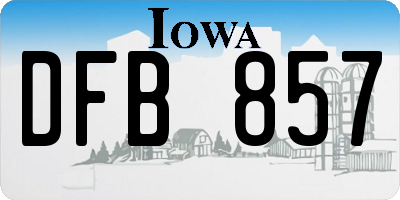 IA license plate DFB857