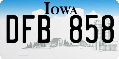 IA license plate DFB858