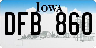 IA license plate DFB860