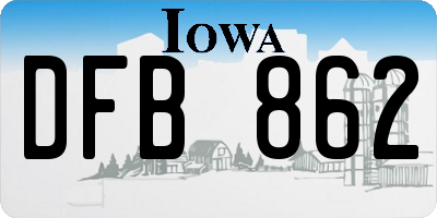 IA license plate DFB862