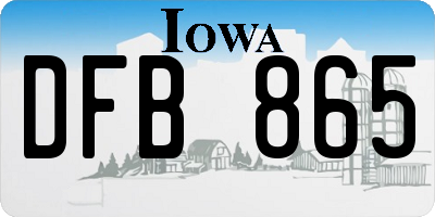 IA license plate DFB865