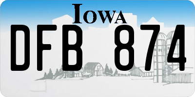 IA license plate DFB874