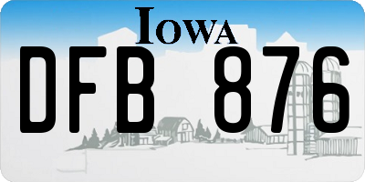 IA license plate DFB876