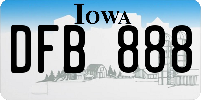IA license plate DFB888