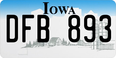 IA license plate DFB893