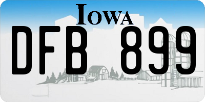 IA license plate DFB899