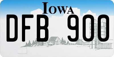 IA license plate DFB900