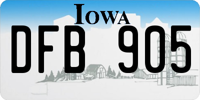 IA license plate DFB905
