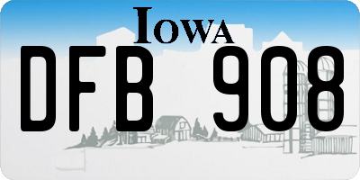 IA license plate DFB908