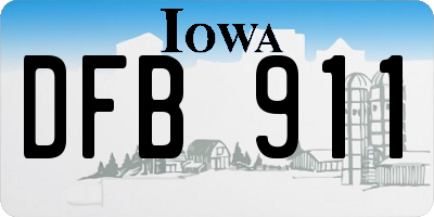 IA license plate DFB911