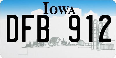 IA license plate DFB912