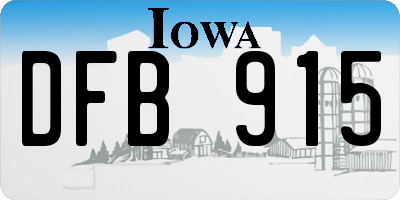 IA license plate DFB915