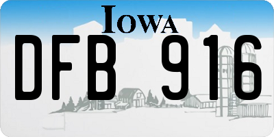 IA license plate DFB916