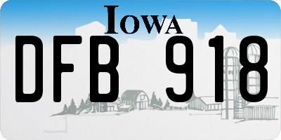 IA license plate DFB918