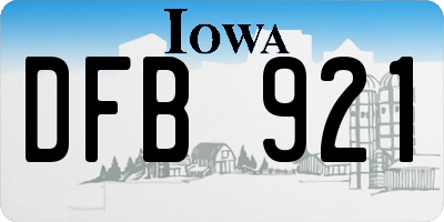 IA license plate DFB921