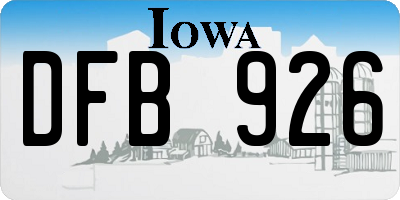 IA license plate DFB926
