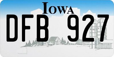 IA license plate DFB927