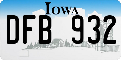 IA license plate DFB932