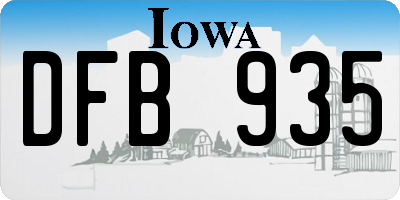 IA license plate DFB935