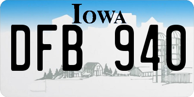 IA license plate DFB940