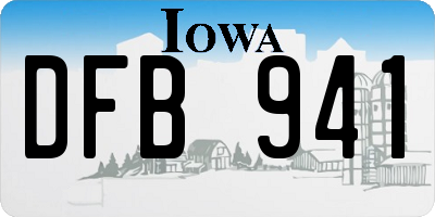 IA license plate DFB941