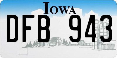 IA license plate DFB943