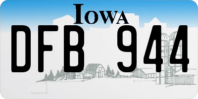 IA license plate DFB944