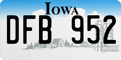 IA license plate DFB952