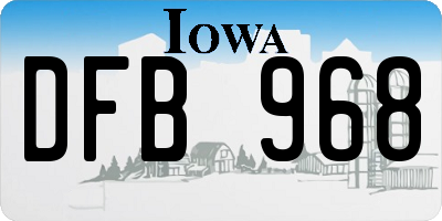 IA license plate DFB968