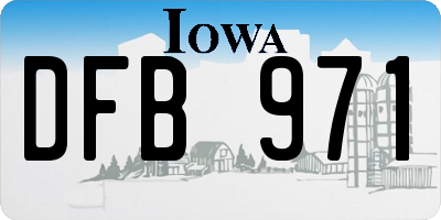 IA license plate DFB971
