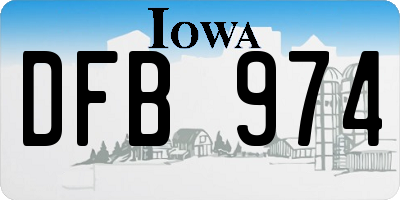 IA license plate DFB974