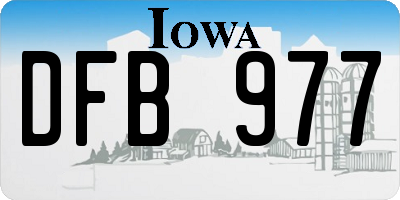 IA license plate DFB977